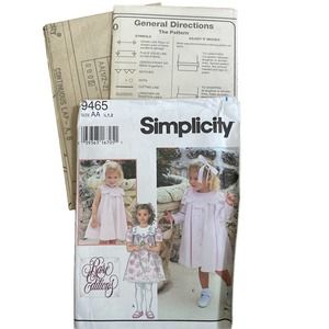 UNCUT Simplicity 9465 Size AA (1/2, 1, 2) Dress sewing pattern. Rare Editions
